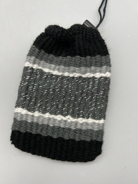 Gudrun Kiel-Bullock- Grey White Silver Stripe Bag