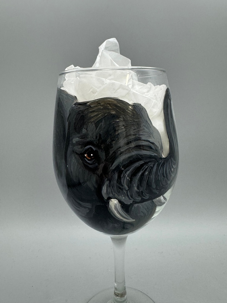 Jennifer Schroeder- Elephant Wine Glass