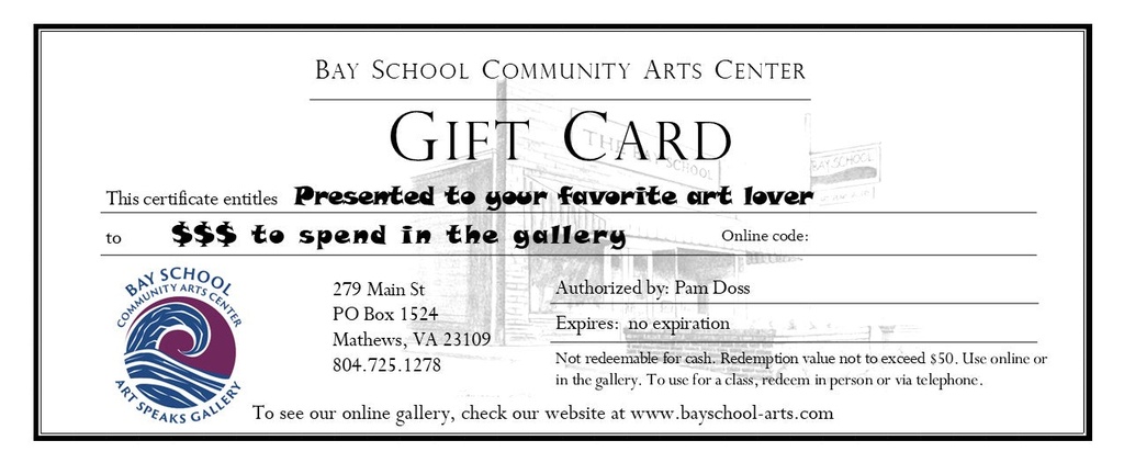Online Gift Cards!