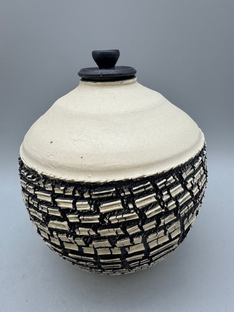 Wendy Jensen -Crackle Jar White & Black