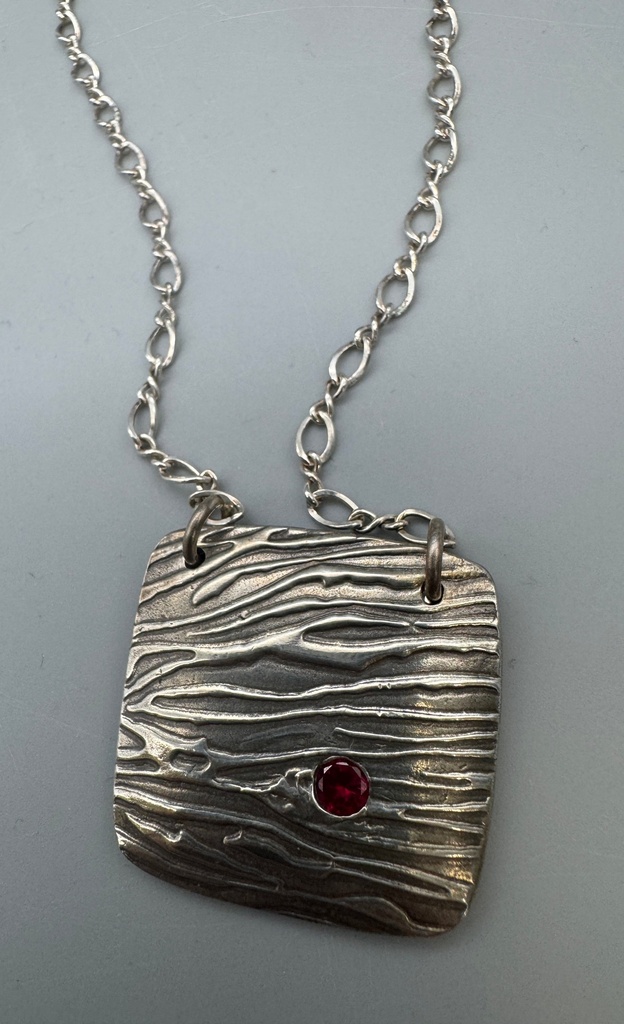 Cynthia Quesenberry -Pink Diamond Sterling Silver Necklace