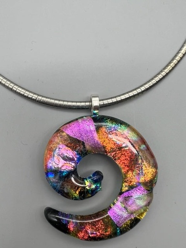[IU003] Irene Ultee-  Swirl Glass  Pendant Necklace