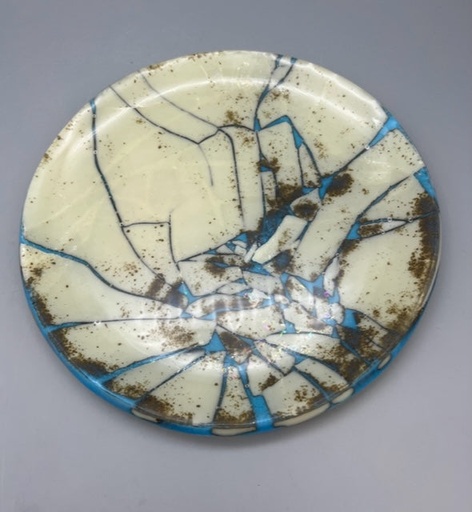 [IU0041] Irene Ultee- Circle Fused Glass Plate