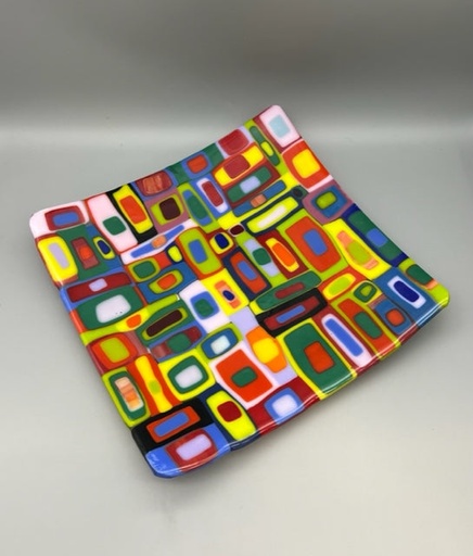 [IU008] Irene Ultee- Large Fused Glass Plate