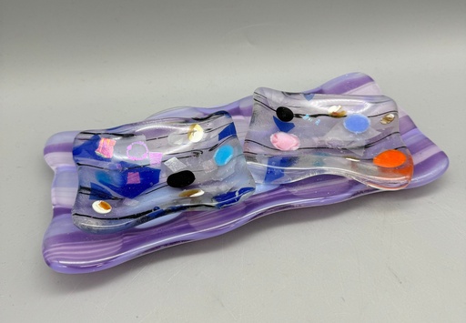[IU070] Irene Ultee- Purple Sushi Plate with 2 Dishes