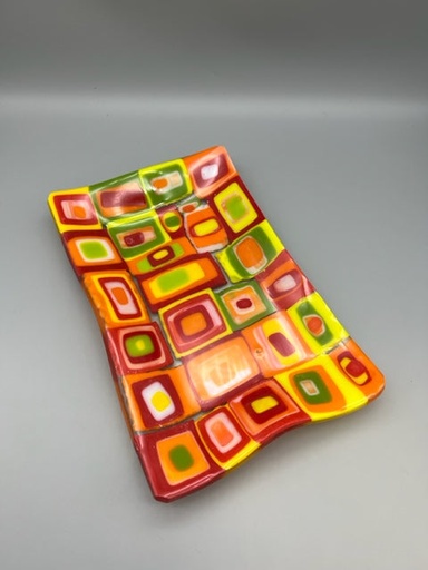 [IU005] Irene Ultee- Rectangle Fused Glass Plate