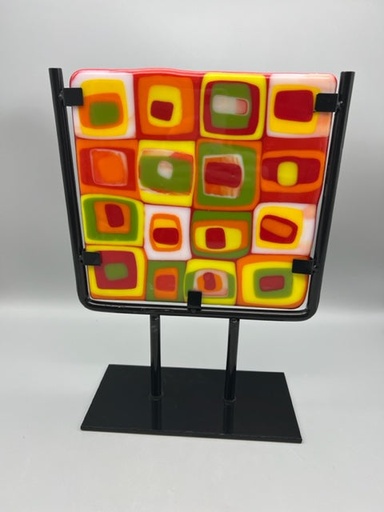 [IU03] Irene Ultee- Standing Square Fused Glass