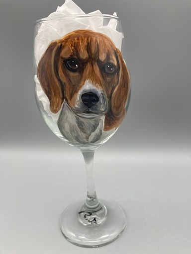 [JAS-10] Jennifer Schroeder- Beagle Wine Glass