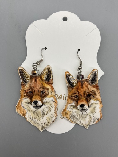 [JS002] Jennifer Schroeder- Watercolor Fox Earrings