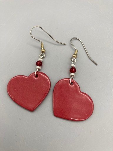 [JDJ034] Julia Dorsey- Red Heart Earrings