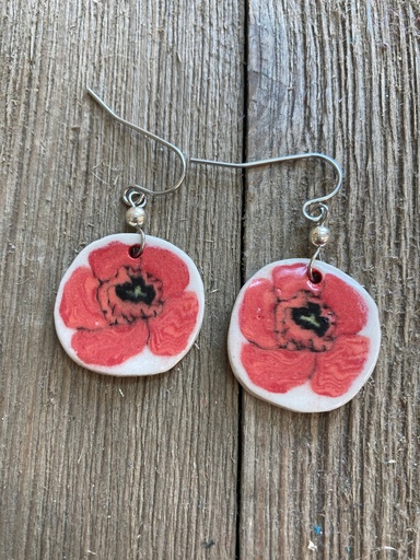 [JDJ024] Julia Dorsey- Red Poppy Earrings