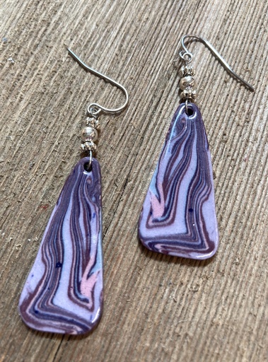 [JDJ030] Julia Dorsey-Purple Marbled Earrings