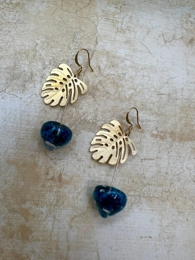 [JS077] Julie Seder -Tropical Leaves Earrings