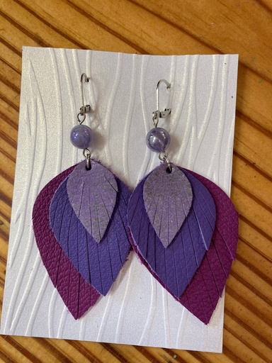 [LA059] Lesley Atkinson - Purple Layer Earrings