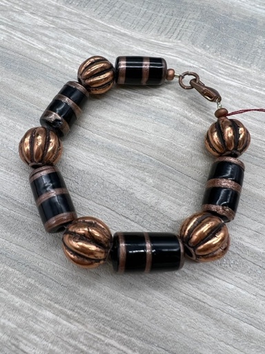 [LW0042] Liz Wallace - Copper and Black Bracelet