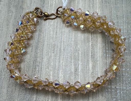[CB-066] Catherine Bond-Cream Crystal Bracelet