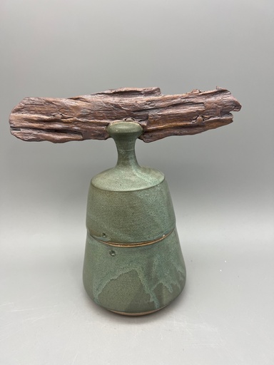 [KP016] Poddery - Bark Imprinted Lidded Jar