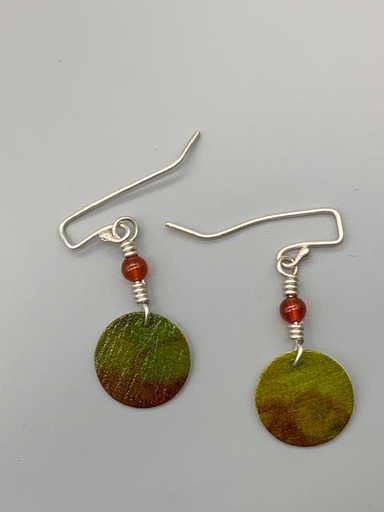 [RGJ-0012] Robin Grabinska - Green Silk Earrings