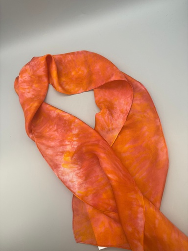 [RG021] Robin Grabinska-Orange Silk Scarf