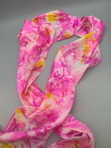 [RG02] Robin Grabinska-Pink Silk Scarf