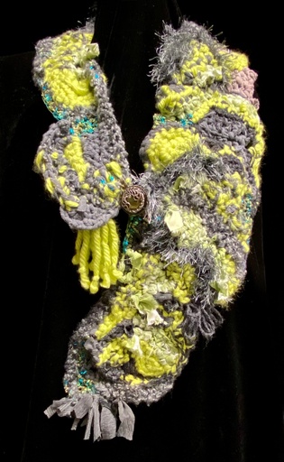 [SCA044] Sally Cooney Anderson-Green & Gray Scarf