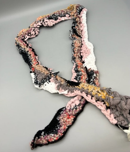 [SCA05] Sally Cooney Anderson-Pink and Black Scarf
