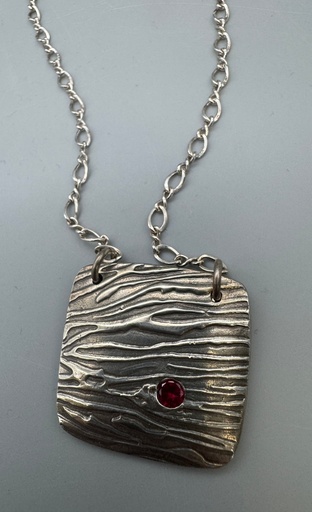 [CQ014] Cynthia Quesenberry -Pink Diamond Sterling Silver Necklace