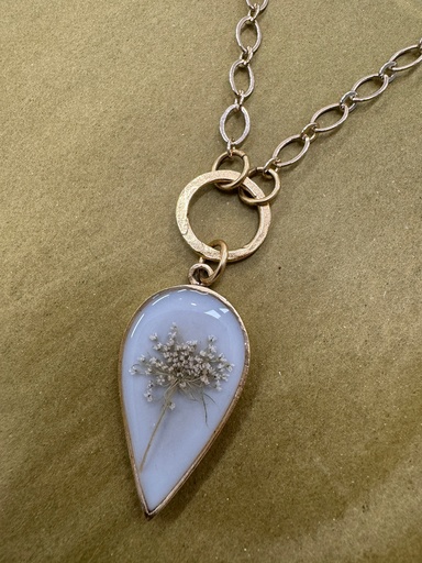 [DB069] Denise Bush- Gold Encased Flower Necklace